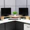 Mind Reader Dual Monitor Stand, Laptop Riser, Desktop Organizer, Office, MDF, Brown